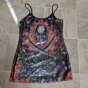 Pirate Flaming Skull top